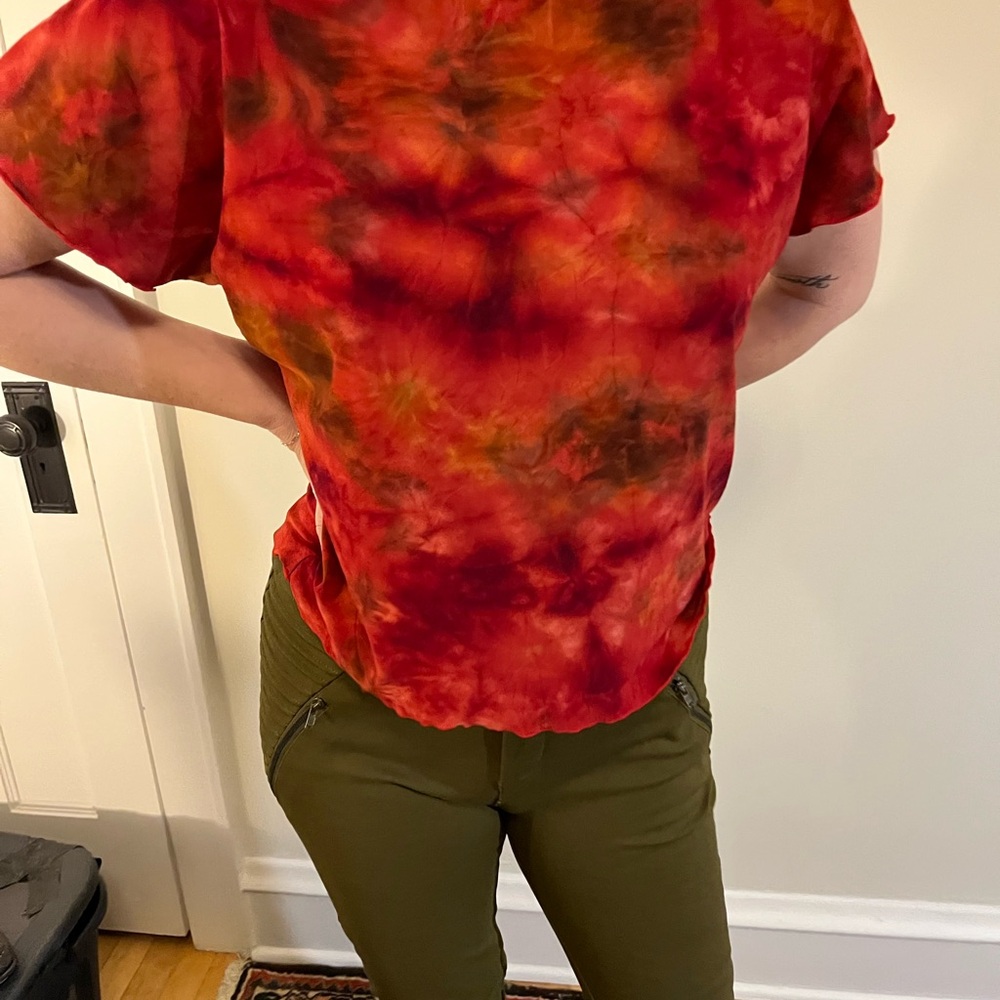 Jasmine Red and Orange Tie-Dye Short Sleeve Tee